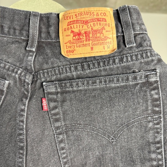 VINTAGE LEVI’S 550 BLACK JEANS 2001 Size 8 MIS M 100% Cotton Tapered Leg Y2K 90s - Picture 6 of 12
